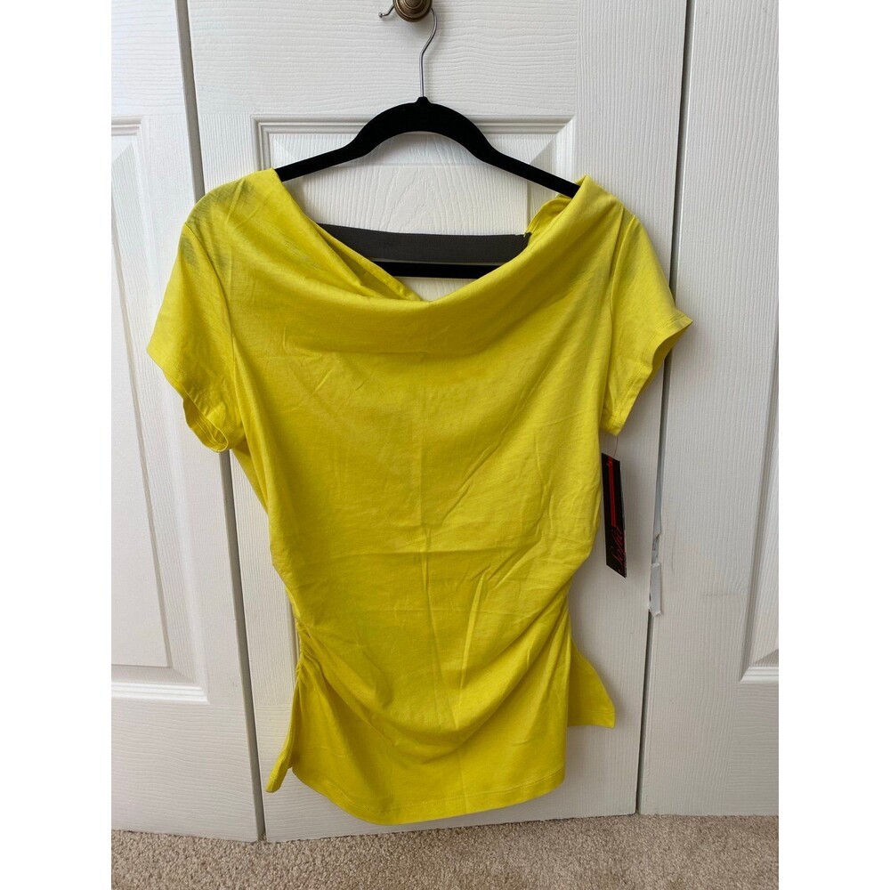 Sofia Vergara Short-Sleeve Yellow Blouse Size Large NWT